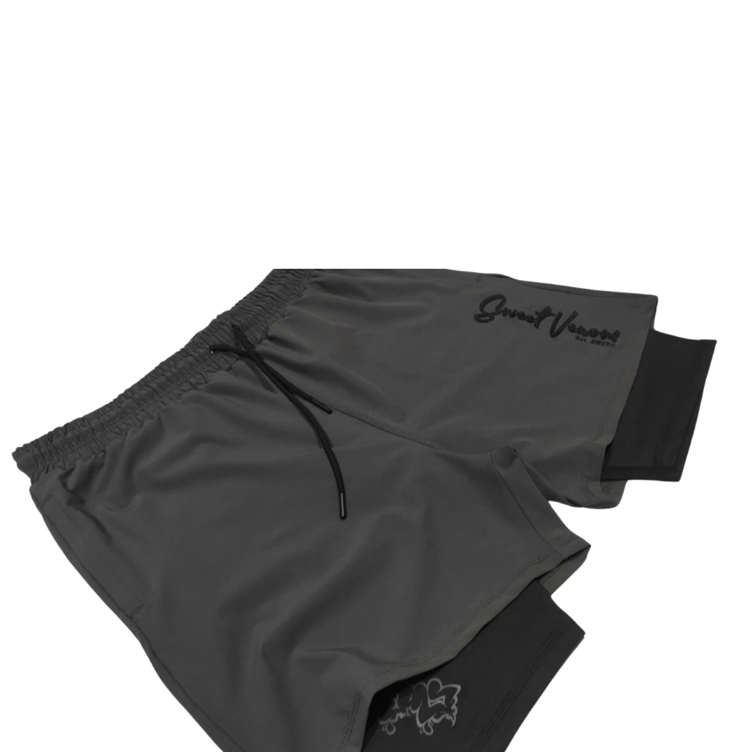 SVE Gym Shorts – Charcoal with Black Logo